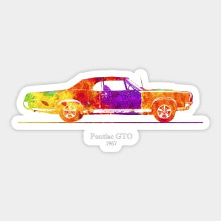 Pontiac GTO convertible 1967 - Colorful Watercolor Sticker